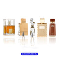 💋 Combo Afrodita — 5 decants de 5 ml: Khamrah, Amber Oud Gold, Her Confession, The Kingdom, Liquid Brun | PATAIMPORT